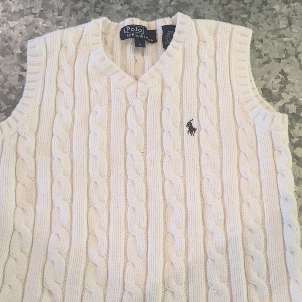 Ralph Lauren cabled white cotton sweater vest
